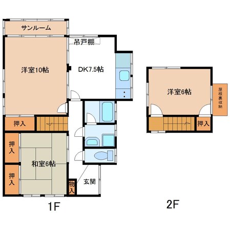 中市貸家Ⅱの物件間取画像